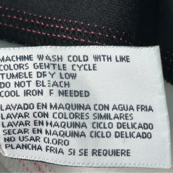 IZOD Movement Full Zip Jacket Womens Petite Small Black, Pink & White Y2K Preppy - Picture 7 of 7